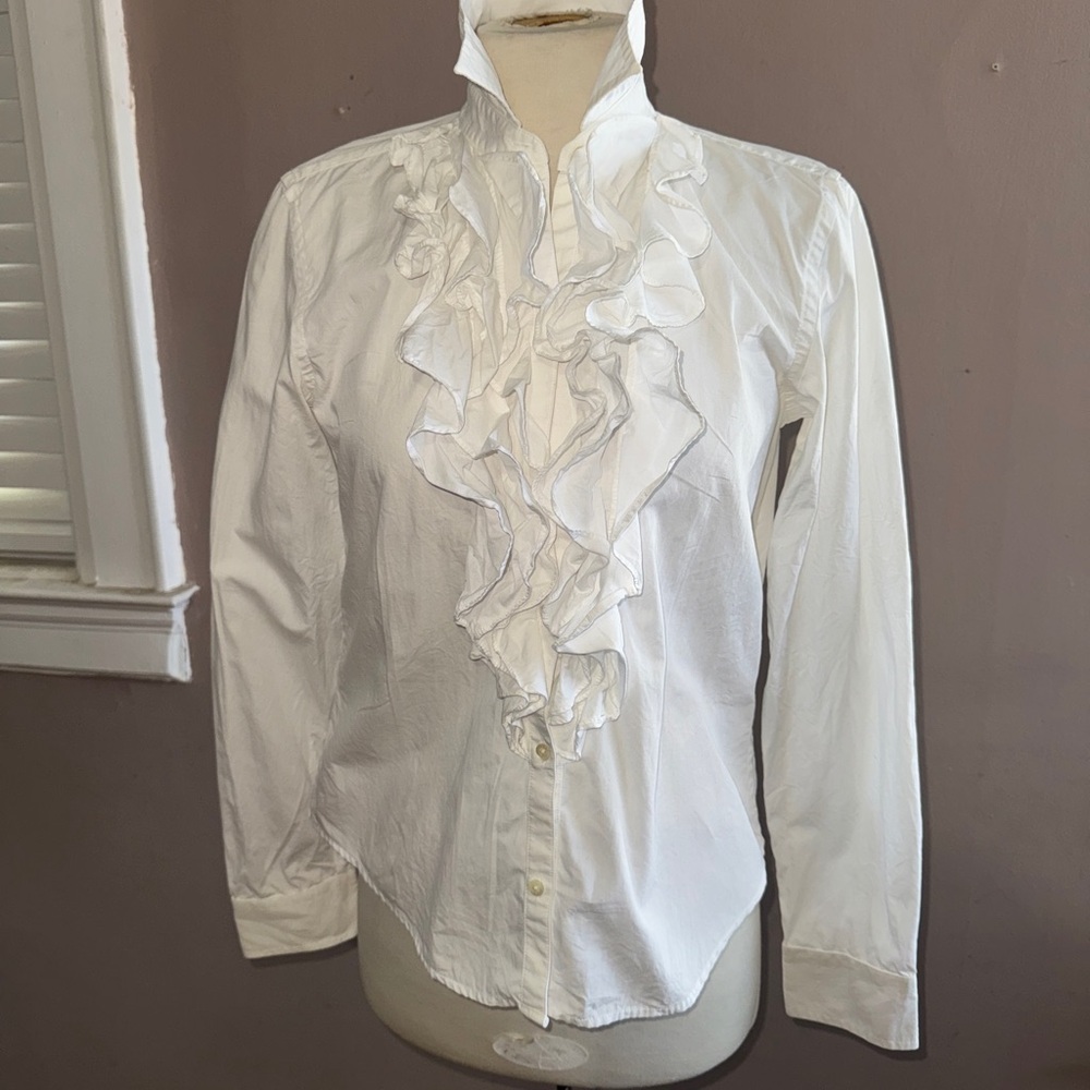 Ralph Lauren Classic White Cotton Blouse
